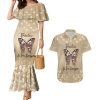 Butterfly Christmas Couples Matching Mermaid Dress and Hawaiian Shirt Freedom Is For Everyone - Wonder Print Shop