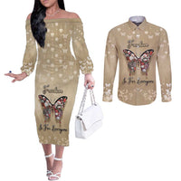 Butterfly Christmas Couples Matching Off The Shoulder Long Sleeve Dress and Long Sleeve Button Shirt Freedom Is For Everyone - Wonder Print Shop