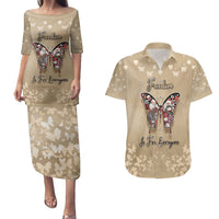 Butterfly Christmas Couples Matching Puletasi and Hawaiian Shirt Freedom Is For Everyone - Wonder Print Shop
