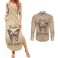 Butterfly Christmas Couples Matching Summer Maxi Dress and Long Sleeve Button Shirt Freedom Is For Everyone - Wonder Print Shop