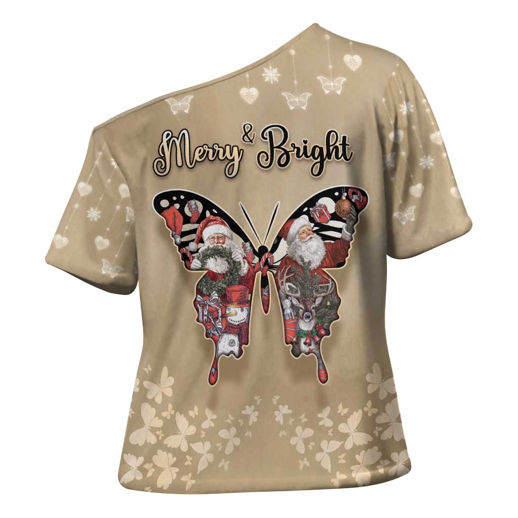 Butterfly Christmas Cross Shoulder Shirt Freedom Is For Everyone - Wonder Print Shop