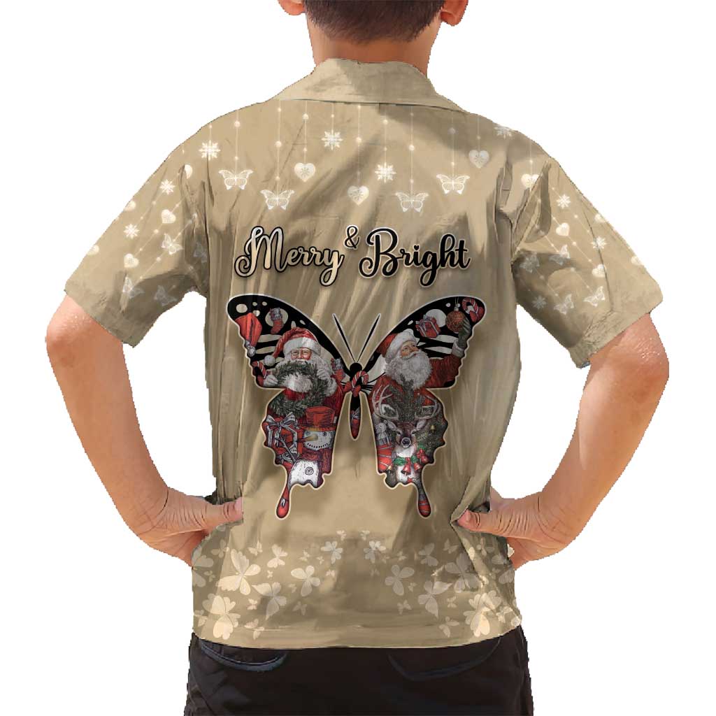 Butterfly Christmas Family Matching Long Sleeve Bodycon Dress and Hawaiian Shirt Freedom Is For Everyone - Wonder Print Shop