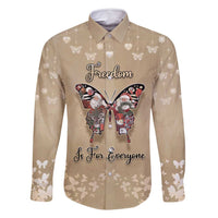 Butterfly Christmas Family Matching Mermaid Dress and Hawaiian Shirt Freedom Is For Everyone - Wonder Print Shop