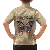 Butterfly Christmas Family Matching Off The Shoulder Long Sleeve Dress and Hawaiian Shirt Freedom Is For Everyone - Wonder Print Shop