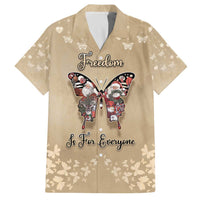 Butterfly Christmas Family Matching Off The Shoulder Long Sleeve Dress and Hawaiian Shirt Freedom Is For Everyone - Wonder Print Shop