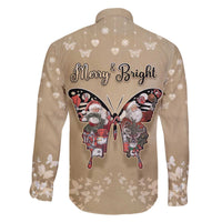 Butterfly Christmas Family Matching Off The Shoulder Long Sleeve Dress and Hawaiian Shirt Freedom Is For Everyone - Wonder Print Shop