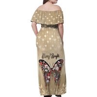 Butterfly Christmas Family Matching Off Shoulder Maxi Dress and Hawaiian Shirt Freedom Is For Everyone - Wonder Print Shop