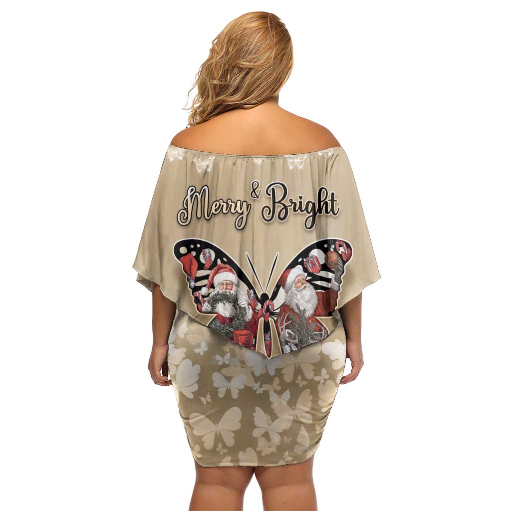 Butterfly Christmas Family Matching Off Shoulder Short Dress and Hawaiian Shirt Freedom Is For Everyone - Wonder Print Shop