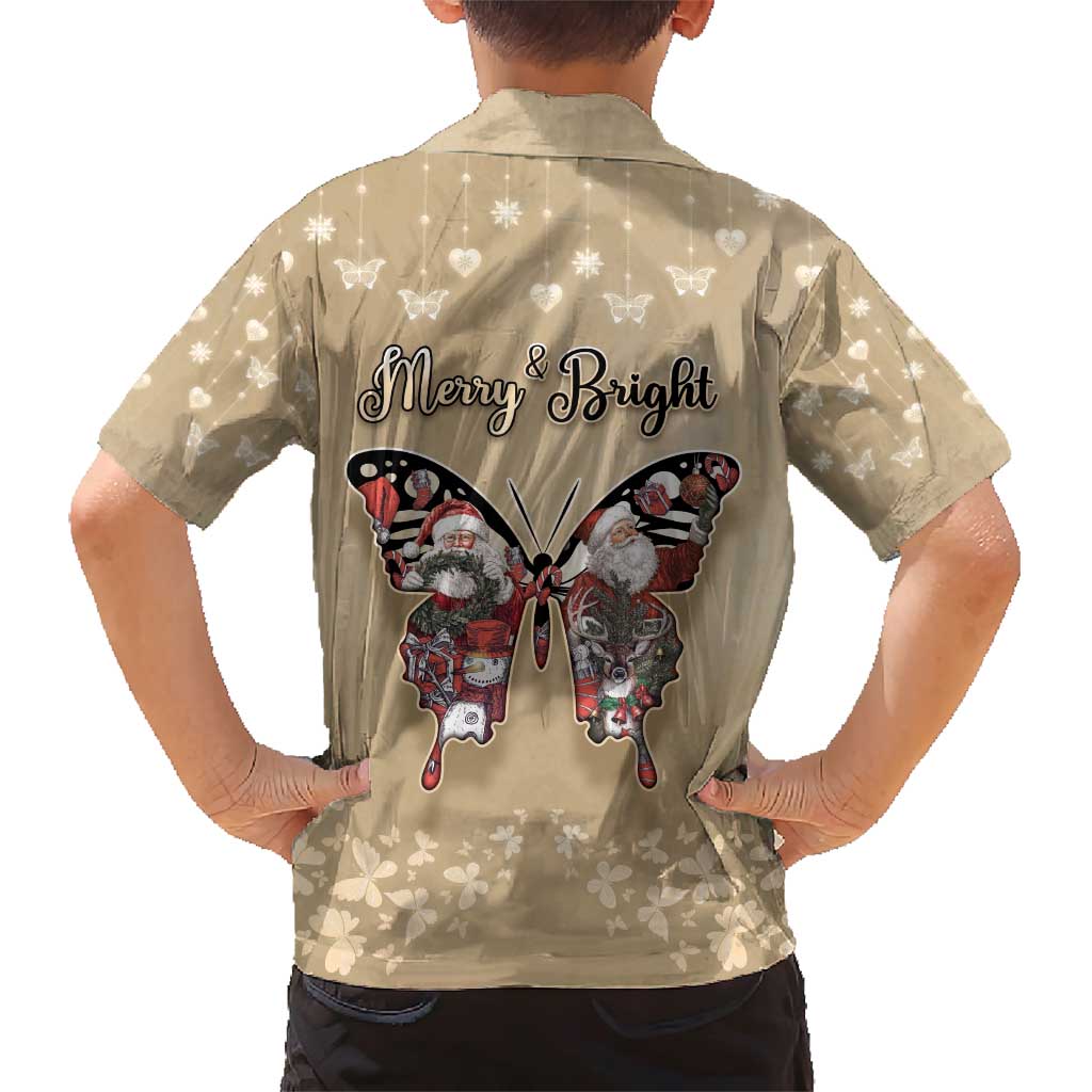Butterfly Christmas Family Matching Short Sleeve Bodycon Dress and Hawaiian Shirt Freedom Is For Everyone - Wonder Print Shop