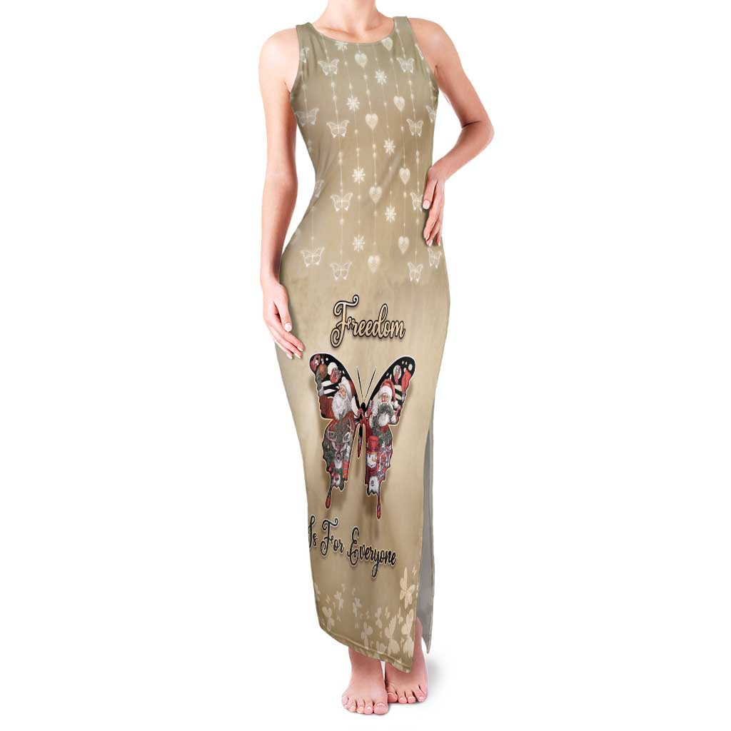 Butterfly Christmas Family Matching Tank Maxi Dress and Hawaiian Shirt Freedom Is For Everyone - Wonder Print Shop
