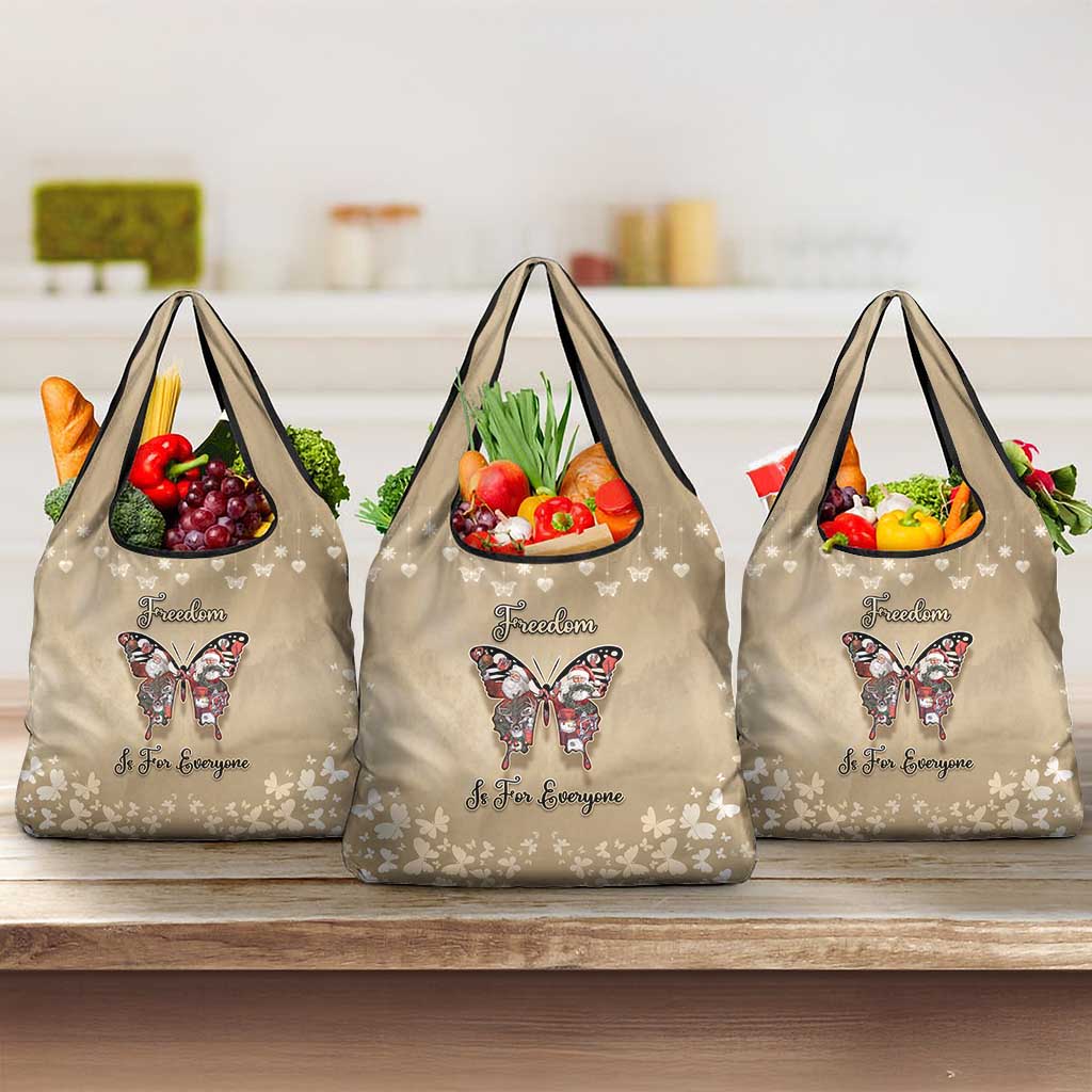 Butterfly Christmas Grocery Bag Freedom Is For Everyone - Wonder Print Shop