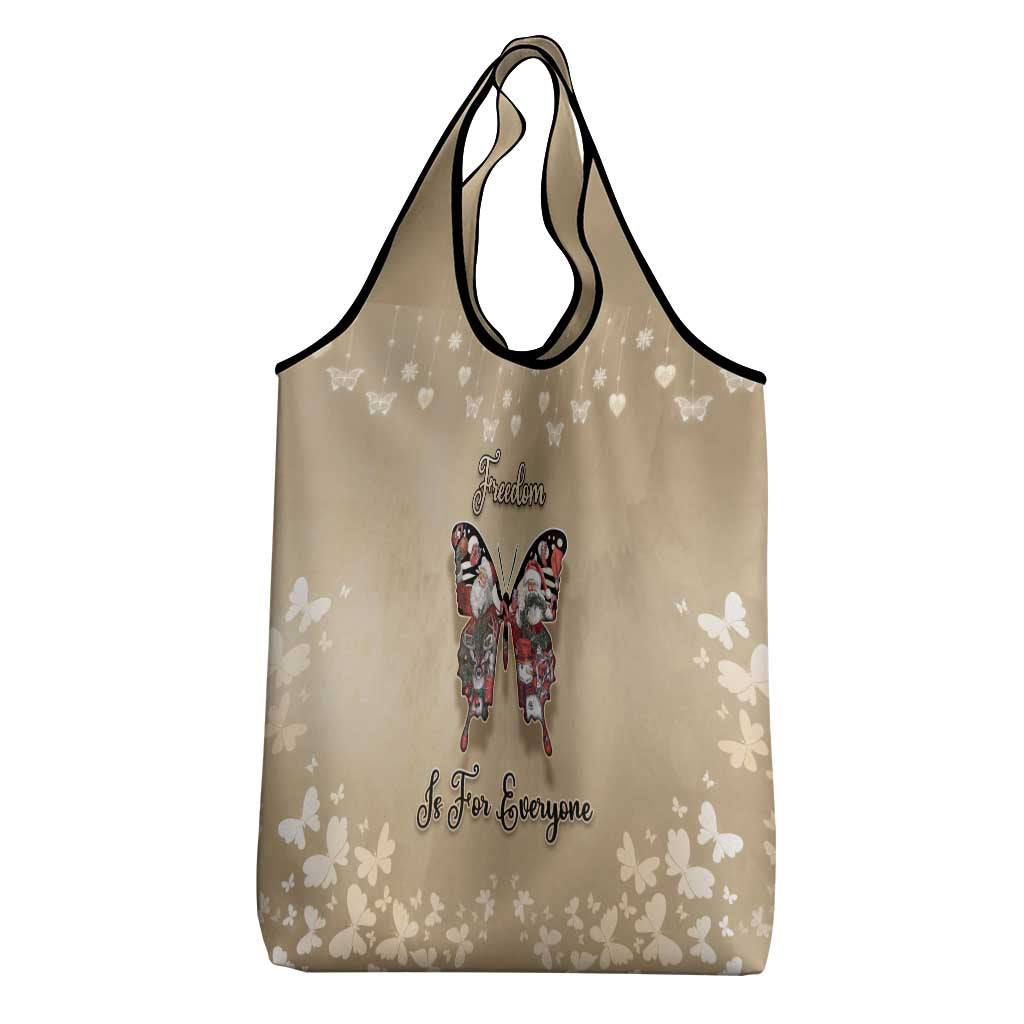Butterfly Christmas Grocery Bag Freedom Is For Everyone - Wonder Print Shop