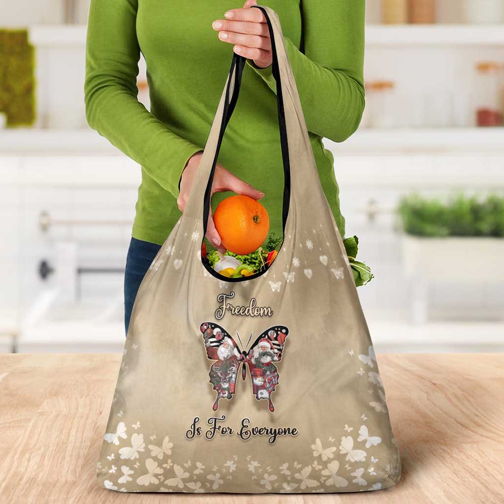 Butterfly Christmas Grocery Bag Freedom Is For Everyone - Wonder Print Shop