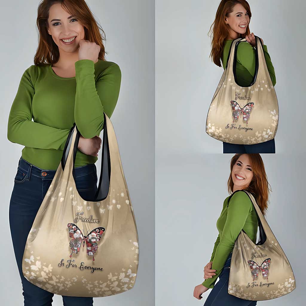 Butterfly Christmas Grocery Bag Freedom Is For Everyone - Wonder Print Shop