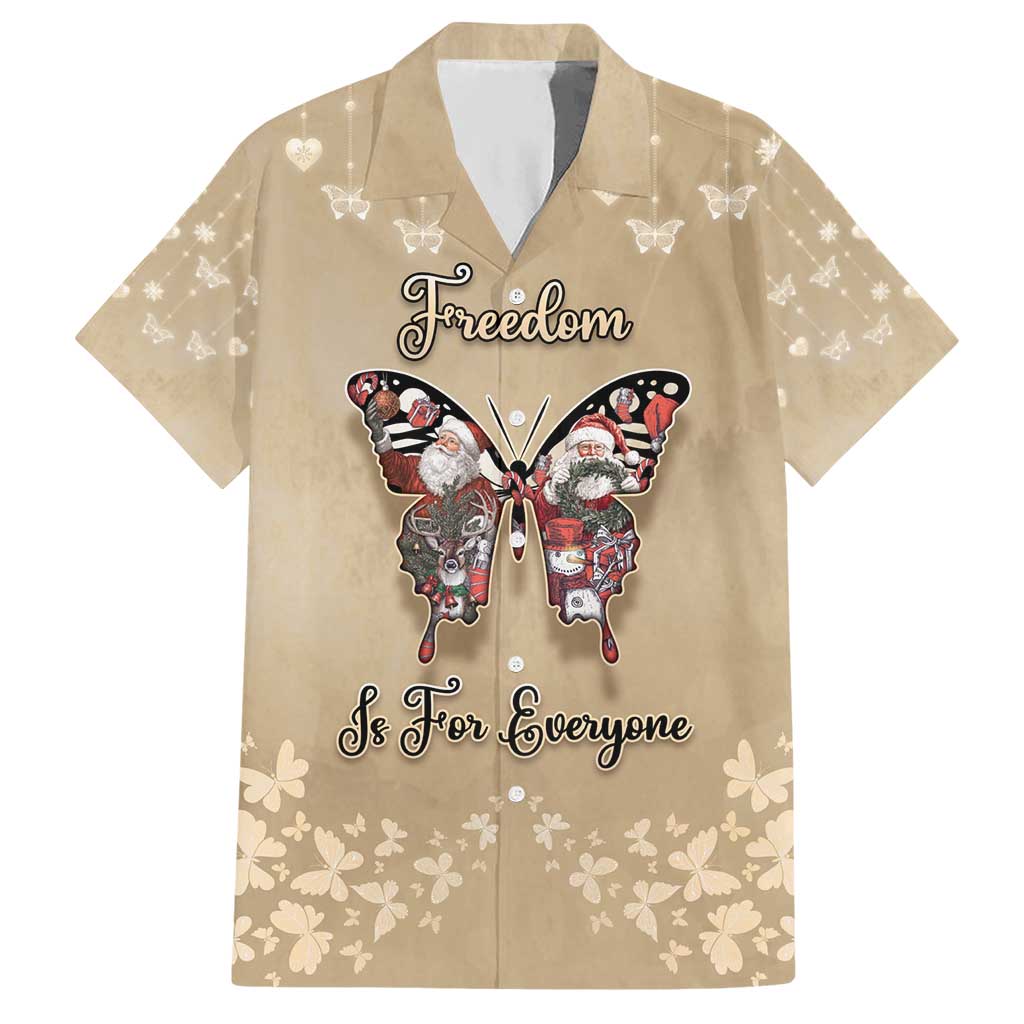 Butterfly Christmas Hawaiian Shirt Freedom Is For Everyone - Wonder Print Shop