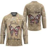 Butterfly Christmas Hockey Jersey Freedom Is For Everyone - Wonder Print Shop