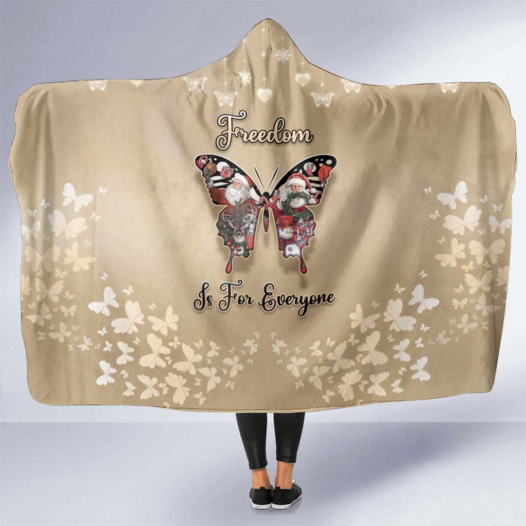 Butterfly Christmas Hooded Blanket Freedom Is For Everyone - Wonder Print Shop