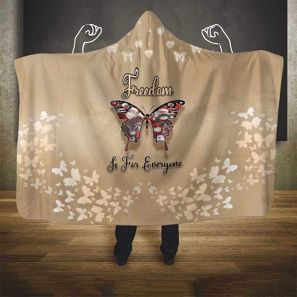 Butterfly Christmas Hooded Blanket Freedom Is For Everyone - Wonder Print Shop