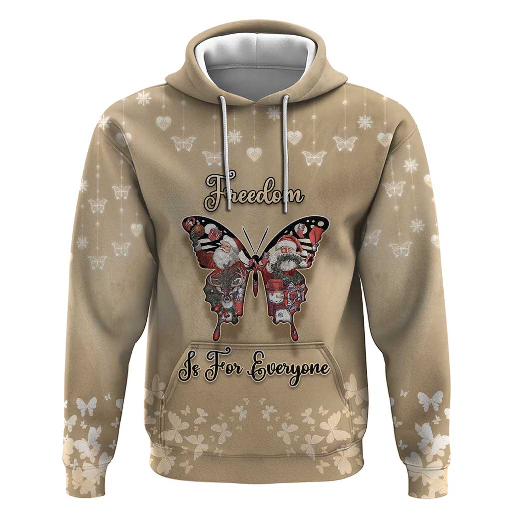 Butterfly Christmas Hoodie Freedom Is For Everyone - Wonder Print Shop