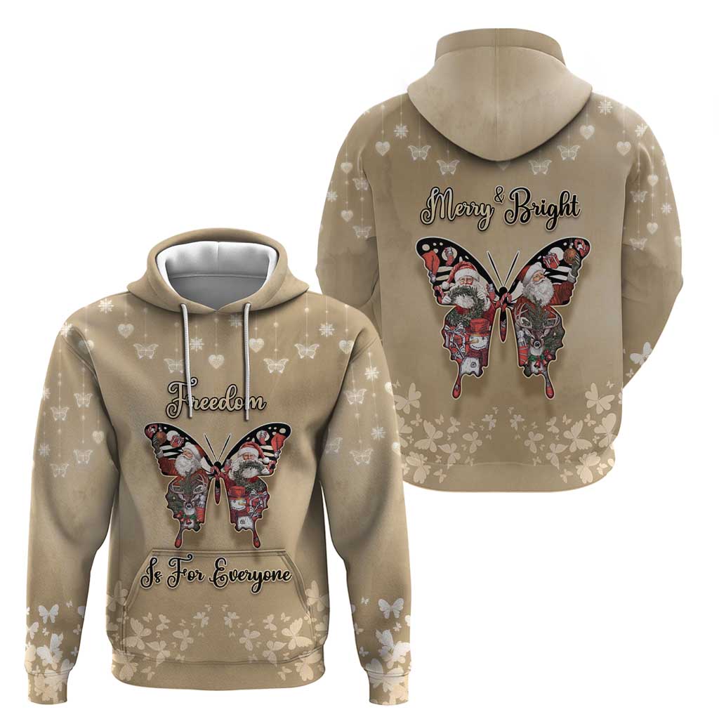 Butterfly Christmas Hoodie Freedom Is For Everyone - Wonder Print Shop