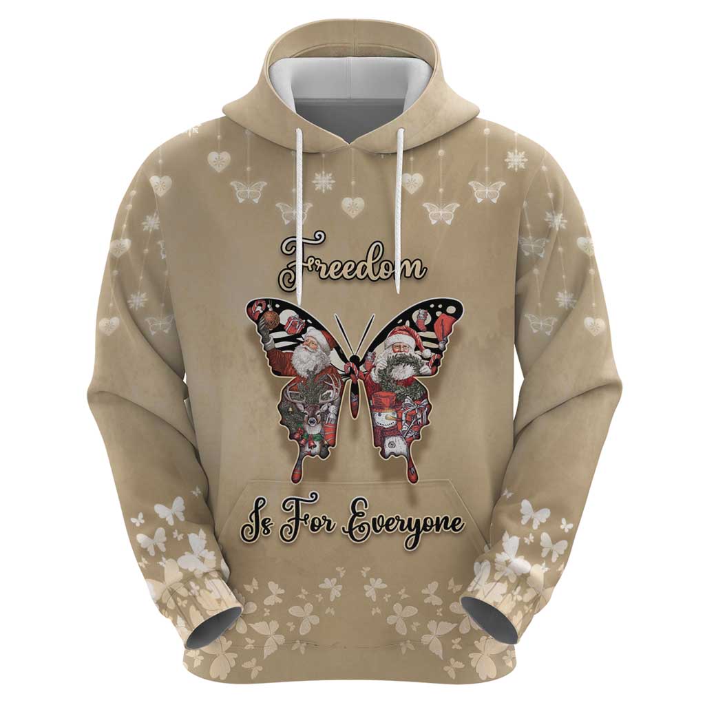 Butterfly Christmas Hoodie Freedom Is For Everyone - Wonder Print Shop