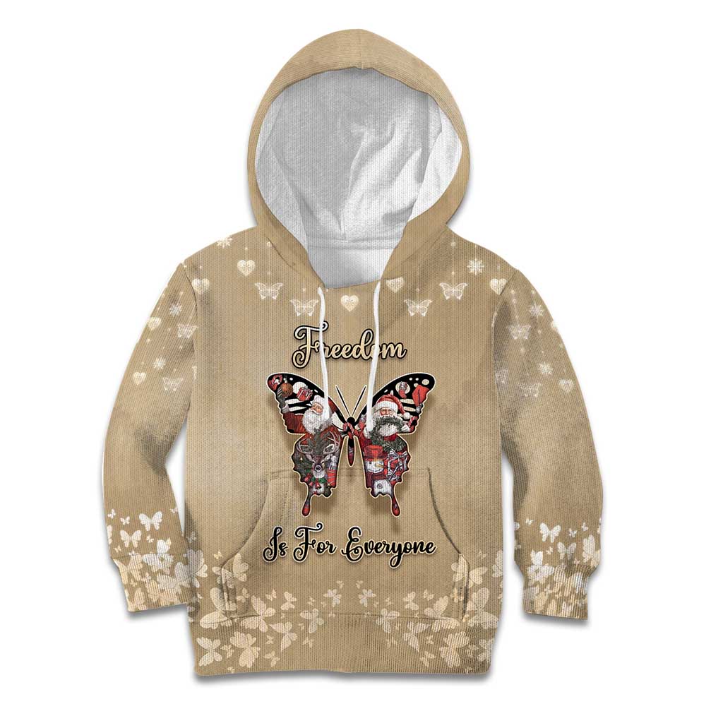 Butterfly Christmas Kid Hoodie Freedom Is For Everyone - Wonder Print Shop