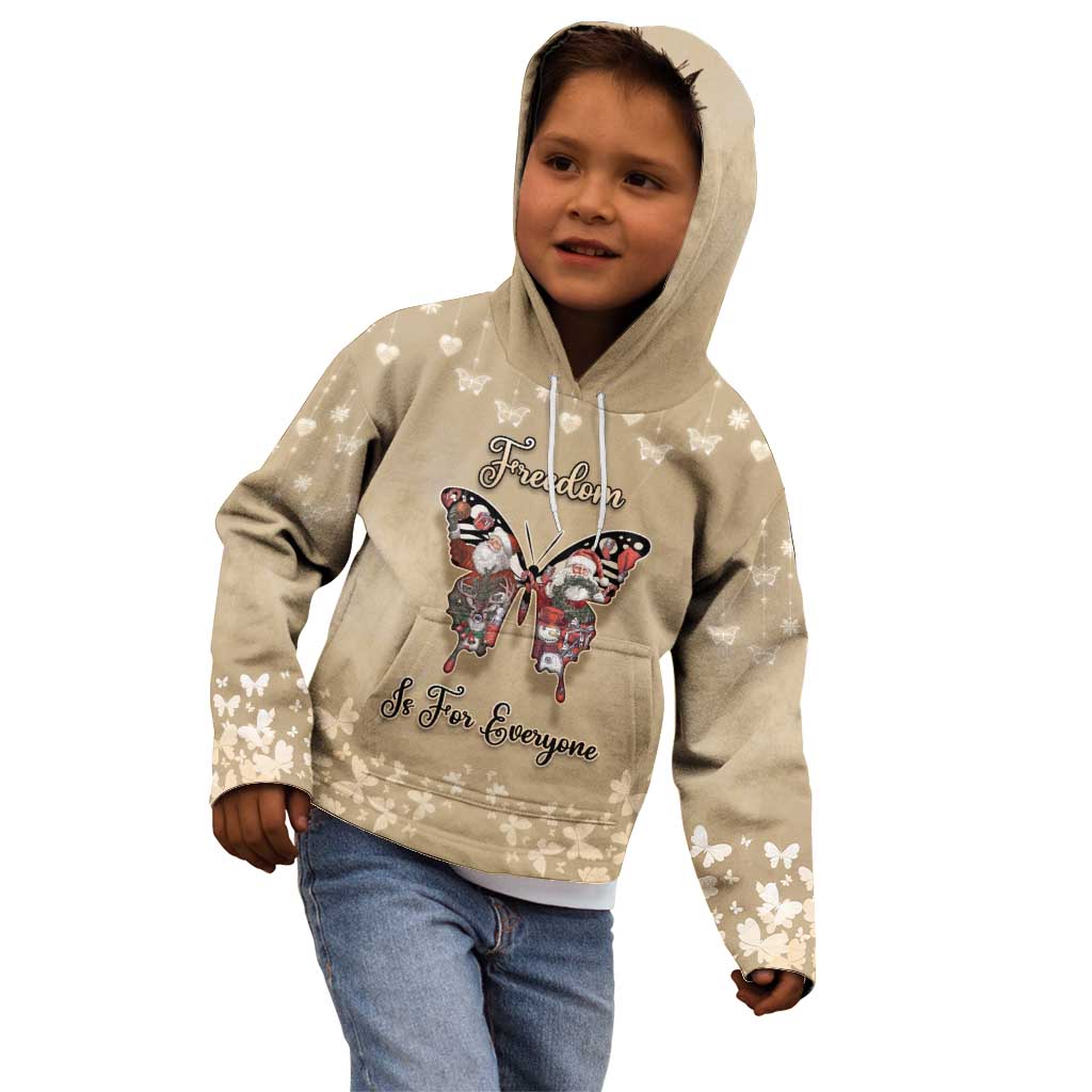 Butterfly Christmas Kid Hoodie Freedom Is For Everyone - Wonder Print Shop