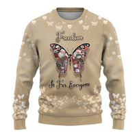Butterfly Christmas Ugly Christmas Sweater Freedom Is For Everyone - Wonder Print Shop