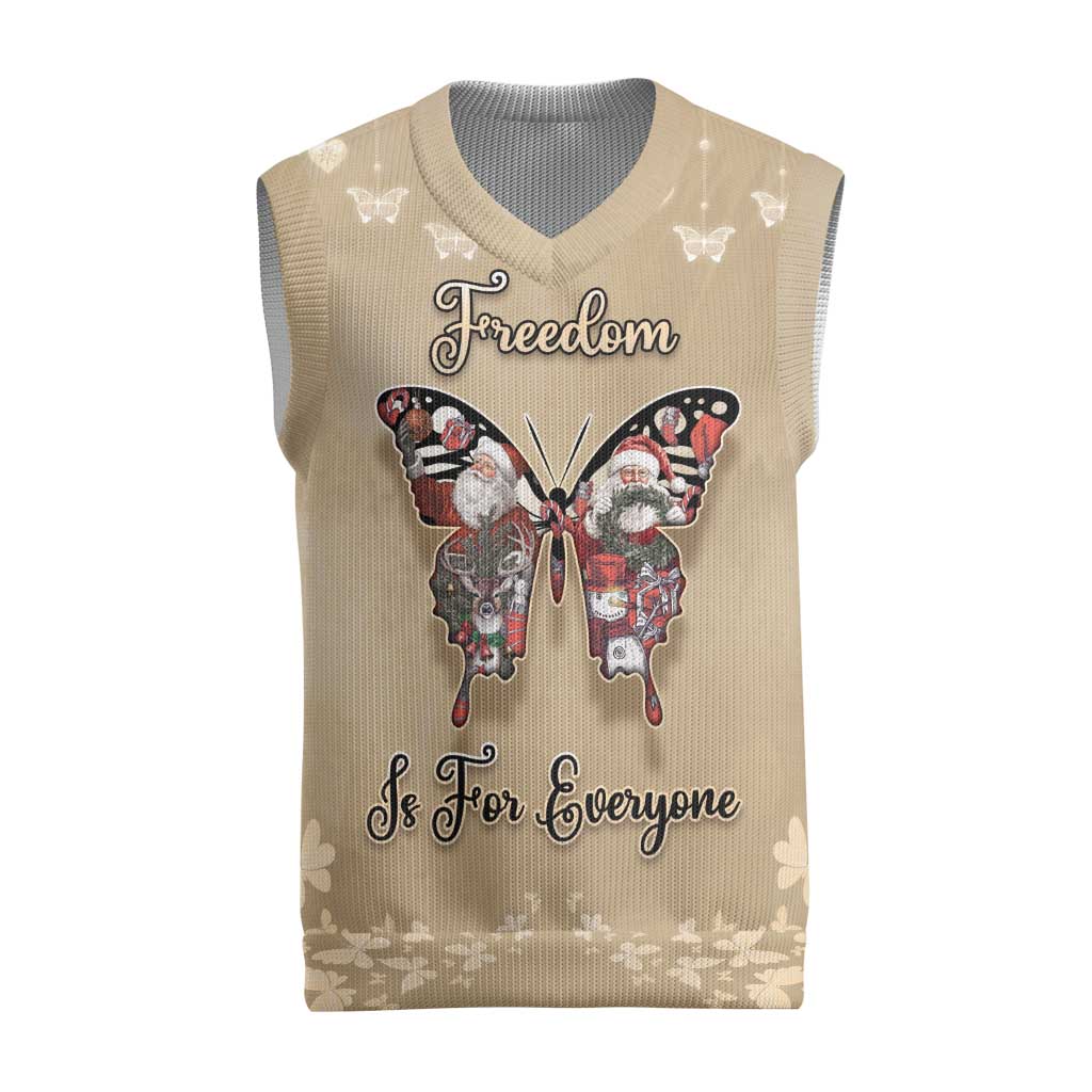 Butterfly Christmas Knitted V-Neck Vest Freedom Is For Everyone - Wonder Print Shop