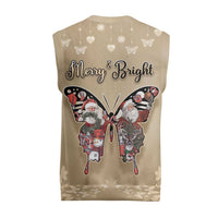 Butterfly Christmas Knitted V-Neck Vest Freedom Is For Everyone - Wonder Print Shop