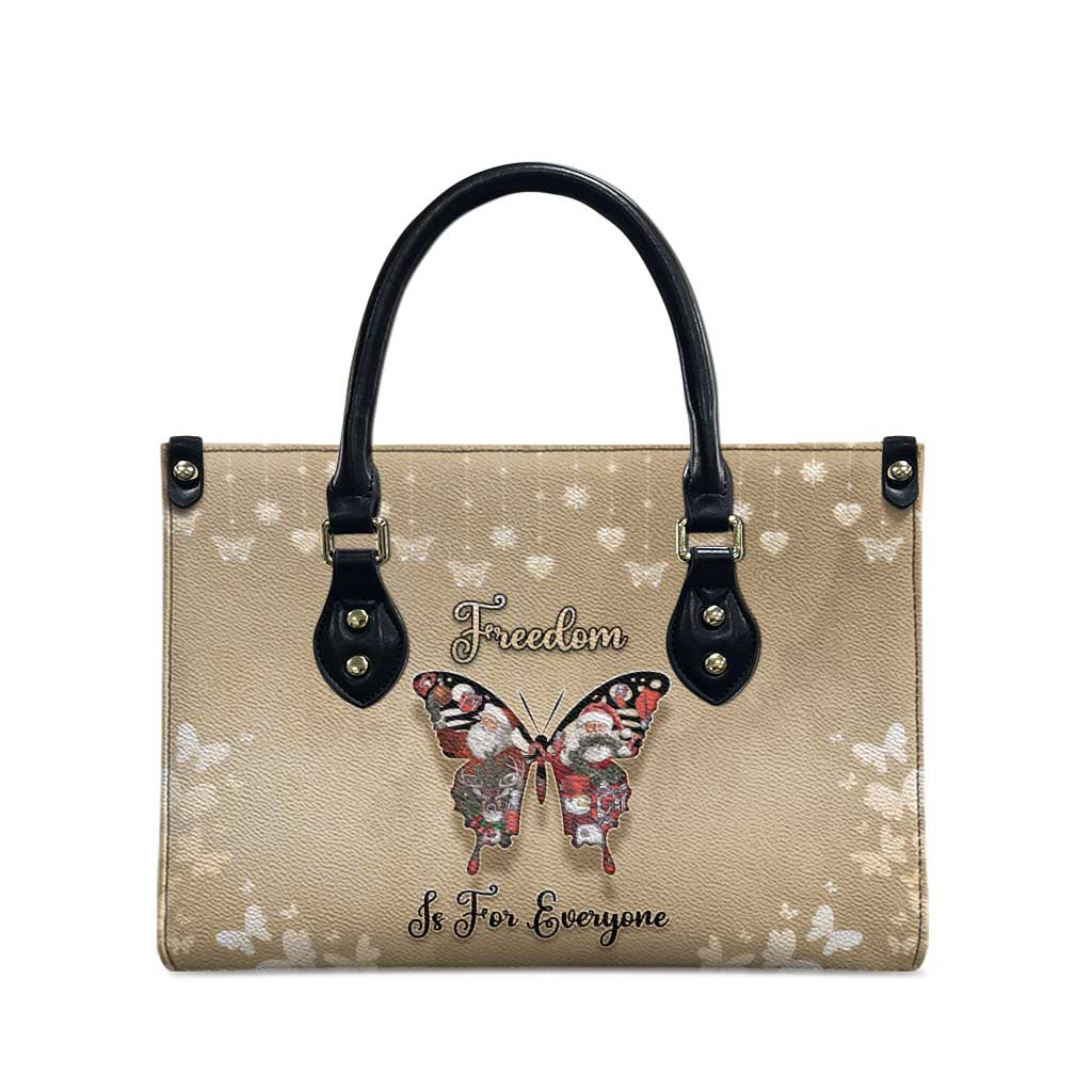 Butterfly Christmas Leather Bag Freedom Is For Everyone - Wonder Print Shop