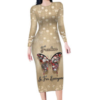 Butterfly Christmas Long Sleeve Bodycon Dress Freedom Is For Everyone - Wonder Print Shop