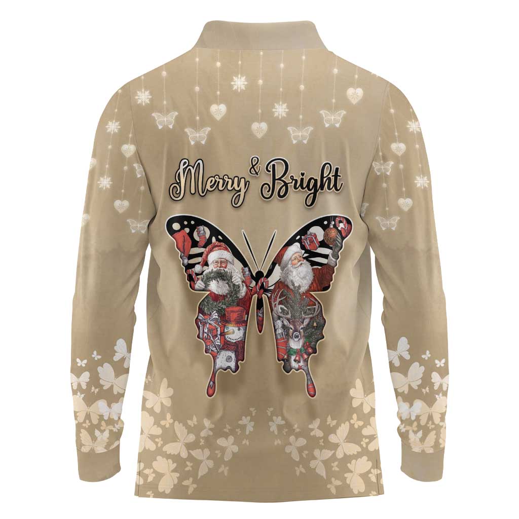 Butterfly Christmas Long Sleeve Polo Shirt Freedom Is For Everyone - Wonder Print Shop