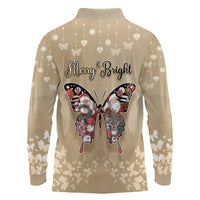 Butterfly Christmas Long Sleeve Polo Shirt Freedom Is For Everyone - Wonder Print Shop