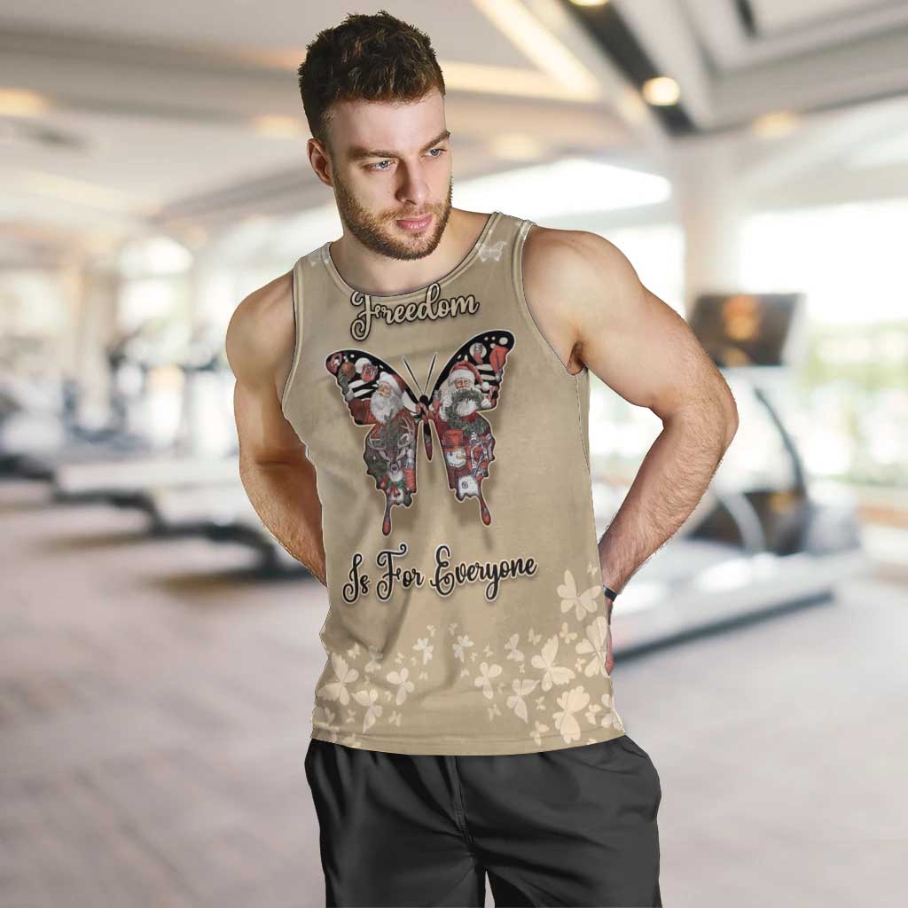 Butterfly Christmas Men Tank Top Freedom Is For Everyone - Wonder Print Shop