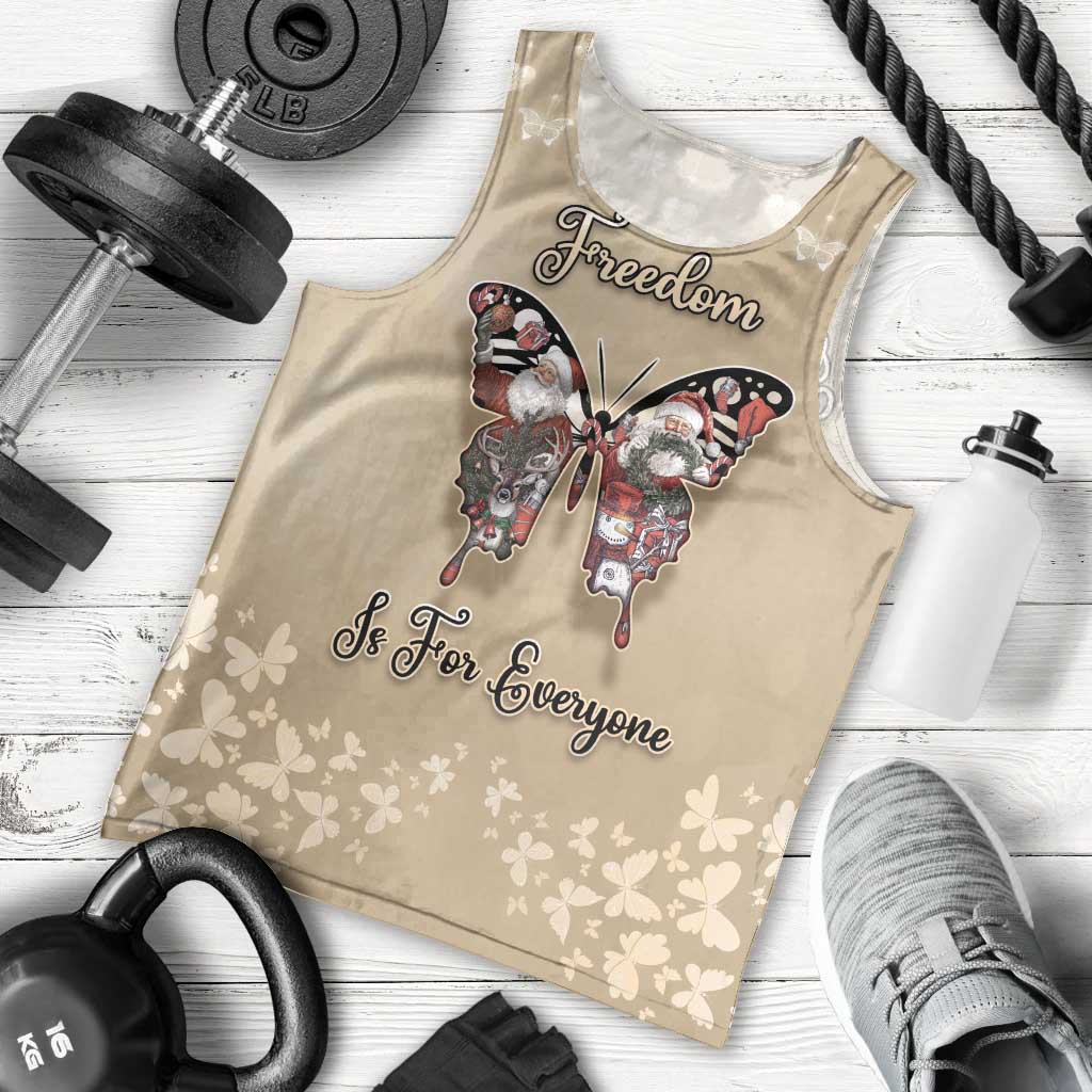 Butterfly Christmas Men Tank Top Freedom Is For Everyone - Wonder Print Shop