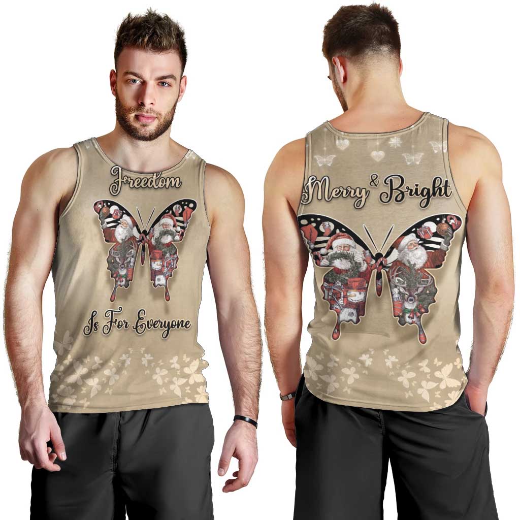 Butterfly Christmas Men Tank Top Freedom Is For Everyone - Wonder Print Shop