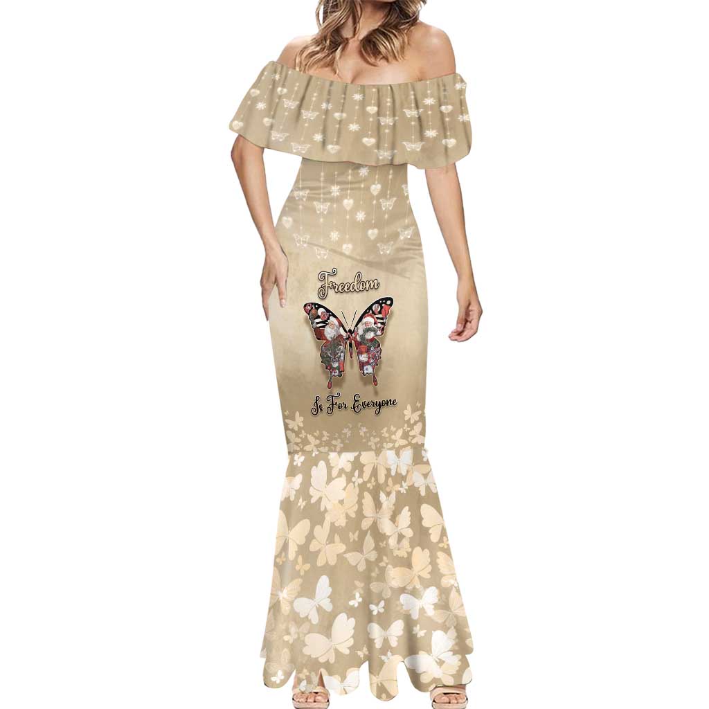 Butterfly Christmas Mermaid Dress Freedom Is For Everyone - Wonder Print Shop