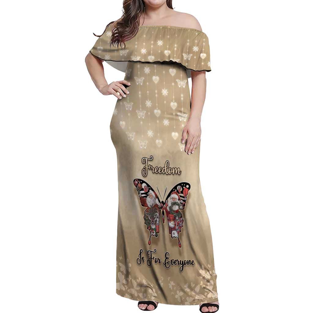 Butterfly Christmas Off Shoulder Maxi Dress Freedom Is For Everyone - Wonder Print Shop