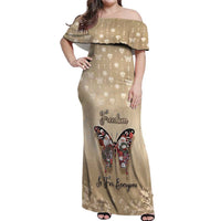 Butterfly Christmas Off Shoulder Maxi Dress Freedom Is For Everyone - Wonder Print Shop