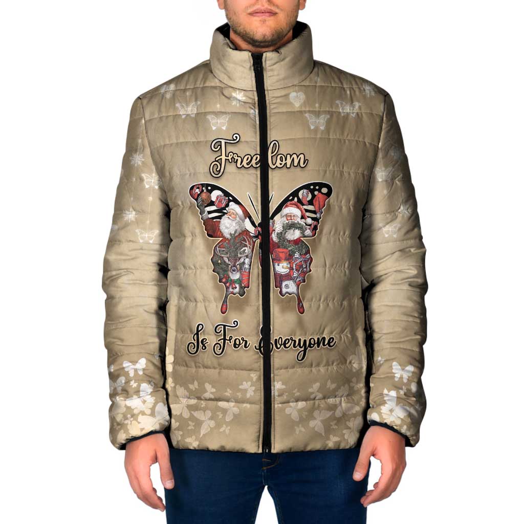 Butterfly Christmas Padded Jacket Freedom Is For Everyone - Wonder Print Shop