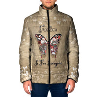 Butterfly Christmas Padded Jacket Freedom Is For Everyone - Wonder Print Shop