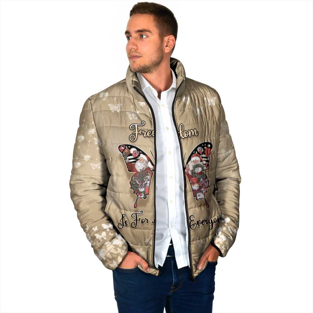 Butterfly Christmas Padded Jacket Freedom Is For Everyone - Wonder Print Shop