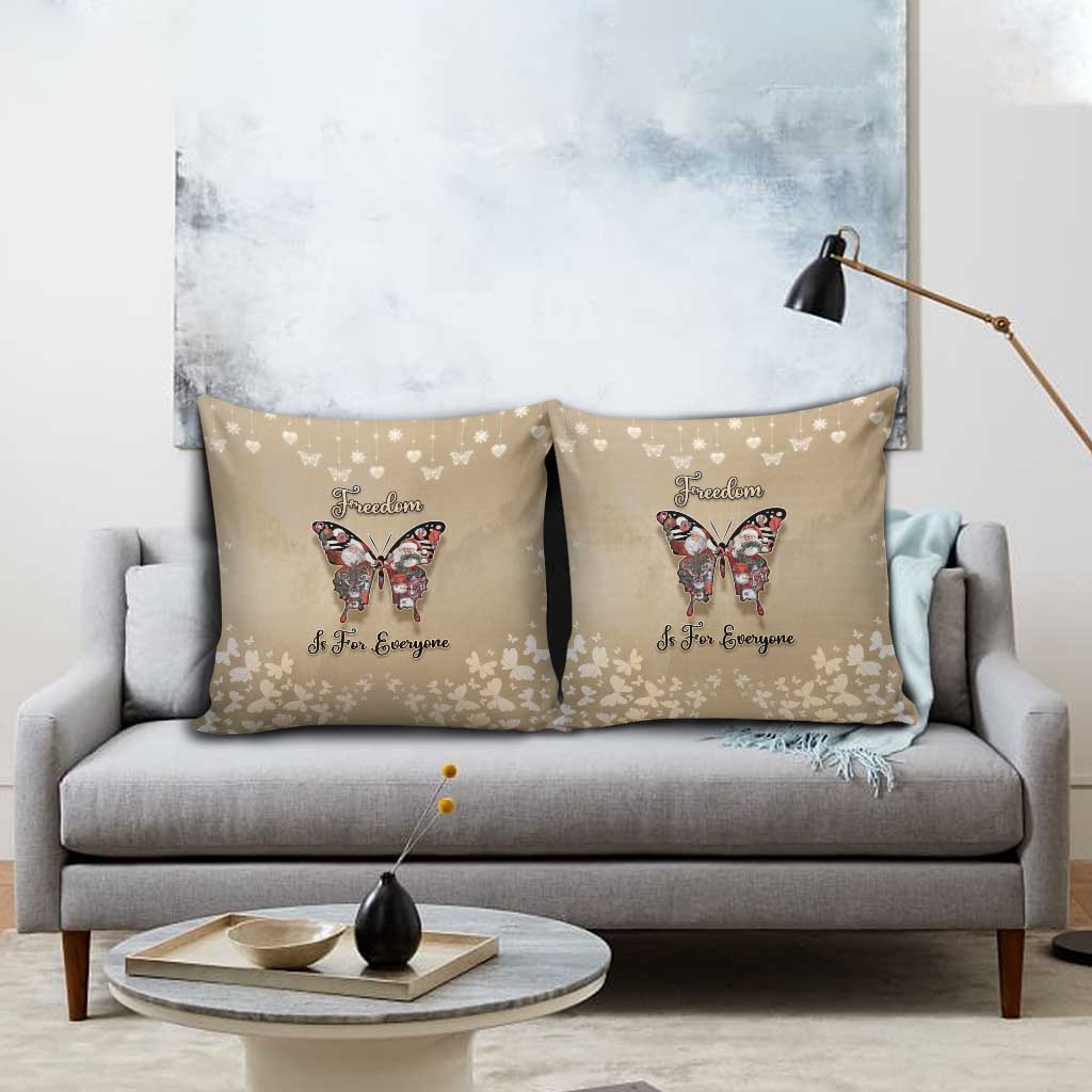 Butterfly Christmas Pillow Cover Freedom Is For Everyone - Wonder Print Shop