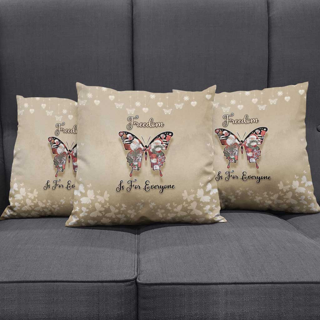 Butterfly Christmas Pillow Cover Freedom Is For Everyone - Wonder Print Shop