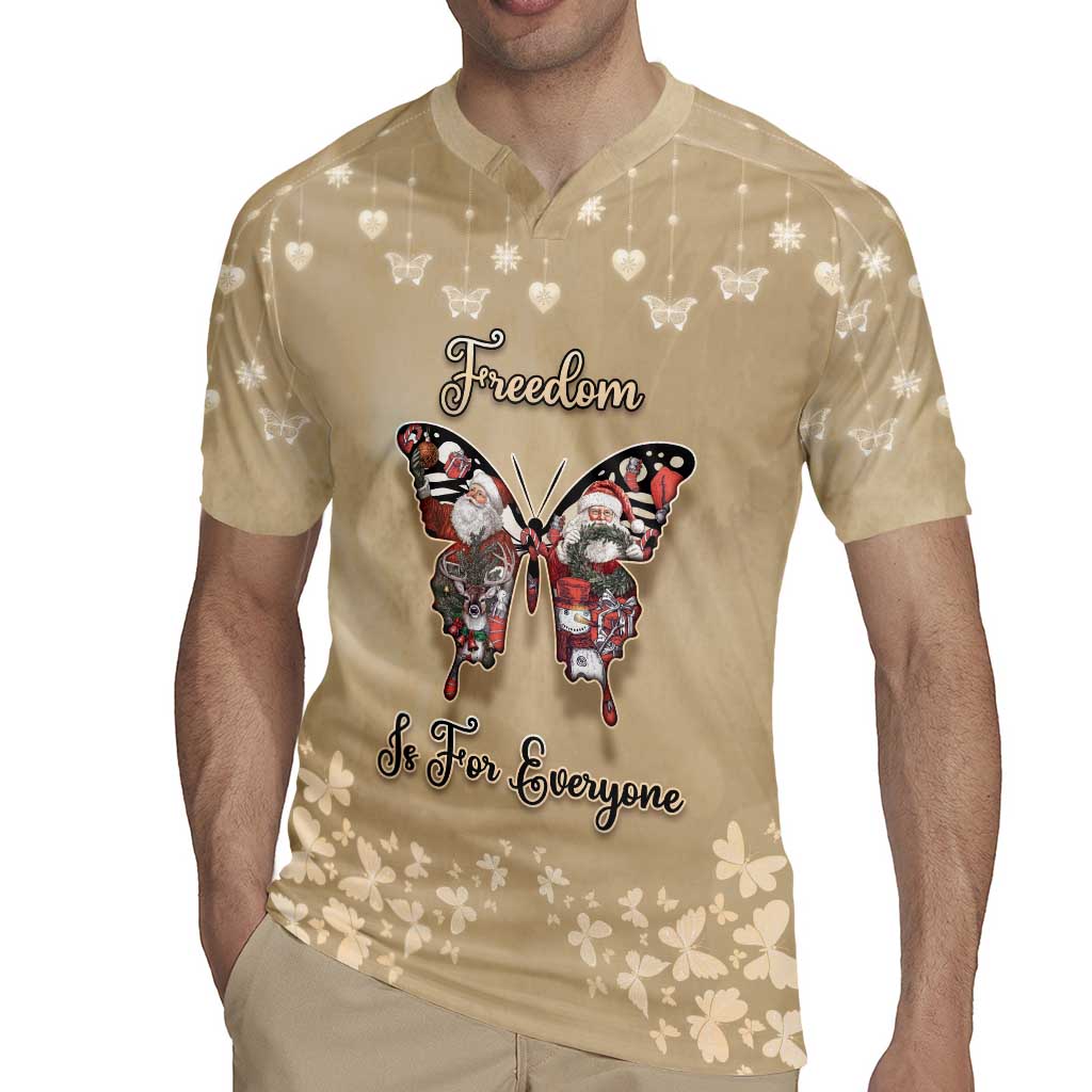 Butterfly Christmas Rugby Jersey Freedom Is For Everyone - Wonder Print Shop