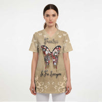 Butterfly Christmas Scrub Top Freedom Is For Everyone - Wonder Print Shop