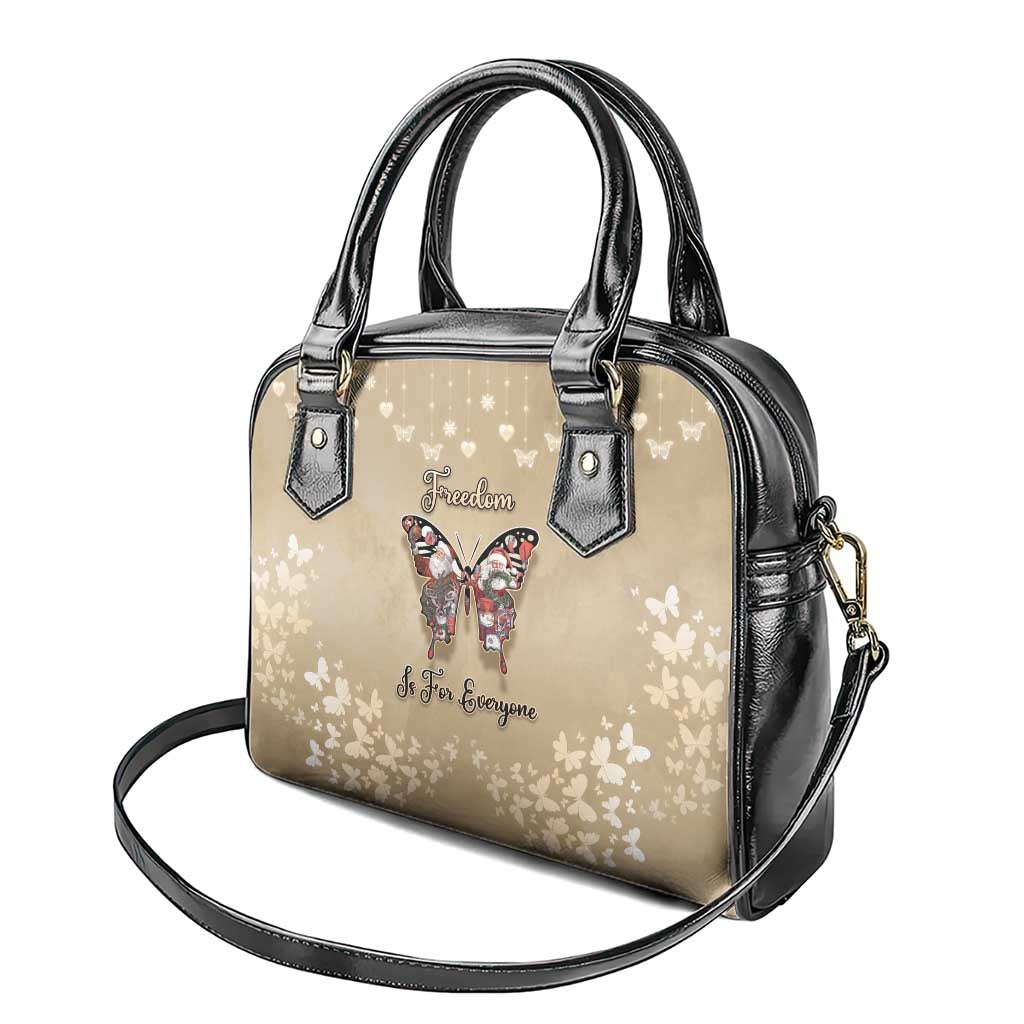 Butterfly Christmas Shoulder Handbag Freedom Is For Everyone - Wonder Print Shop