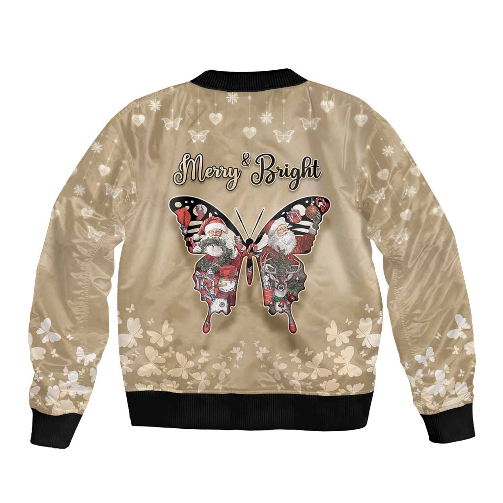 Butterfly Christmas Sleeve Zip Bomber Jacket Freedom Is For Everyone - Wonder Print Shop