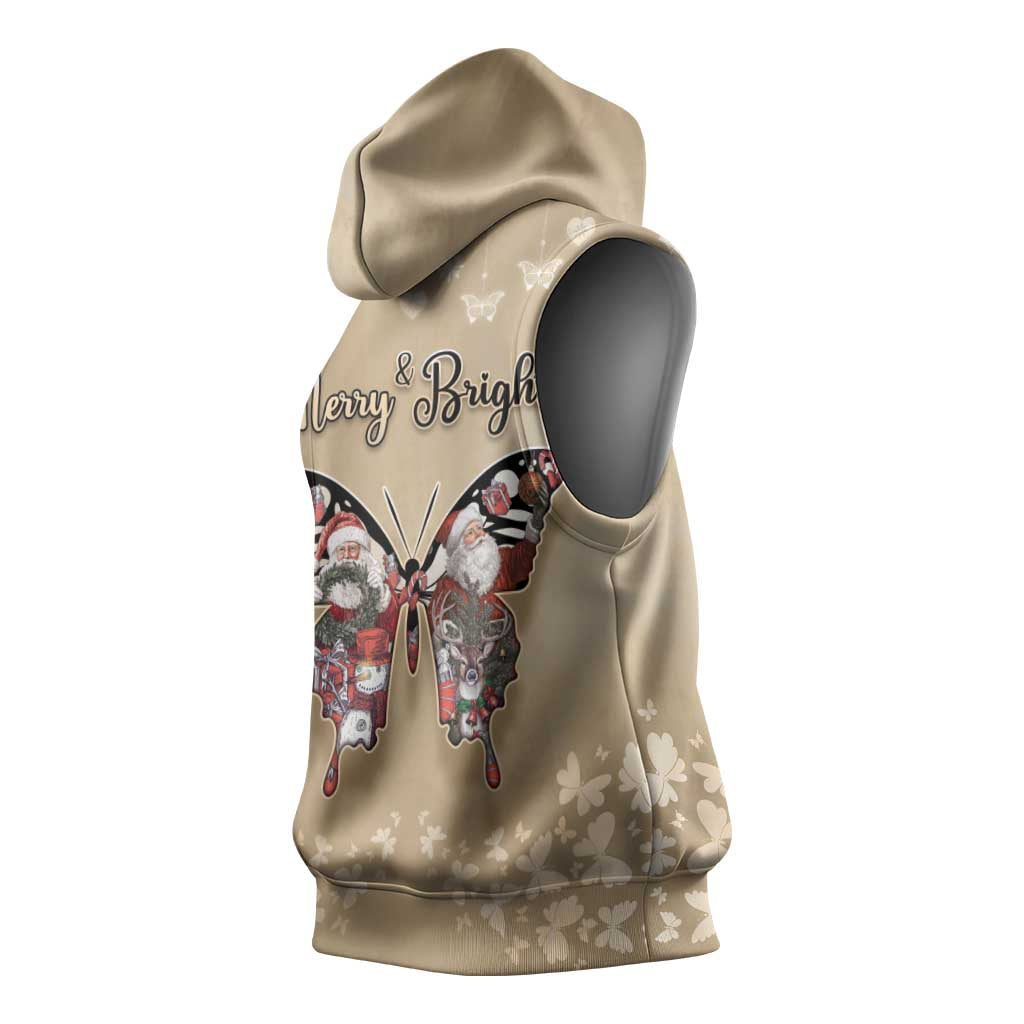 Butterfly Christmas Sleeveless Hoodie Freedom Is For Everyone - Wonder Print Shop